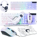 Wired LED RGB Backlight Gaming Keyboard Mouse Mouse pad Headset Bundle D341719