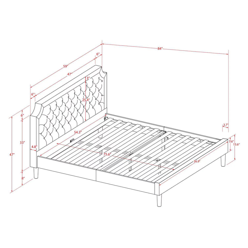 2 Pieces Wooden Full Bedroom Set C494943