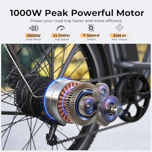 26" Step Thru Electric Bicycle with 48V Removable Battery I4264