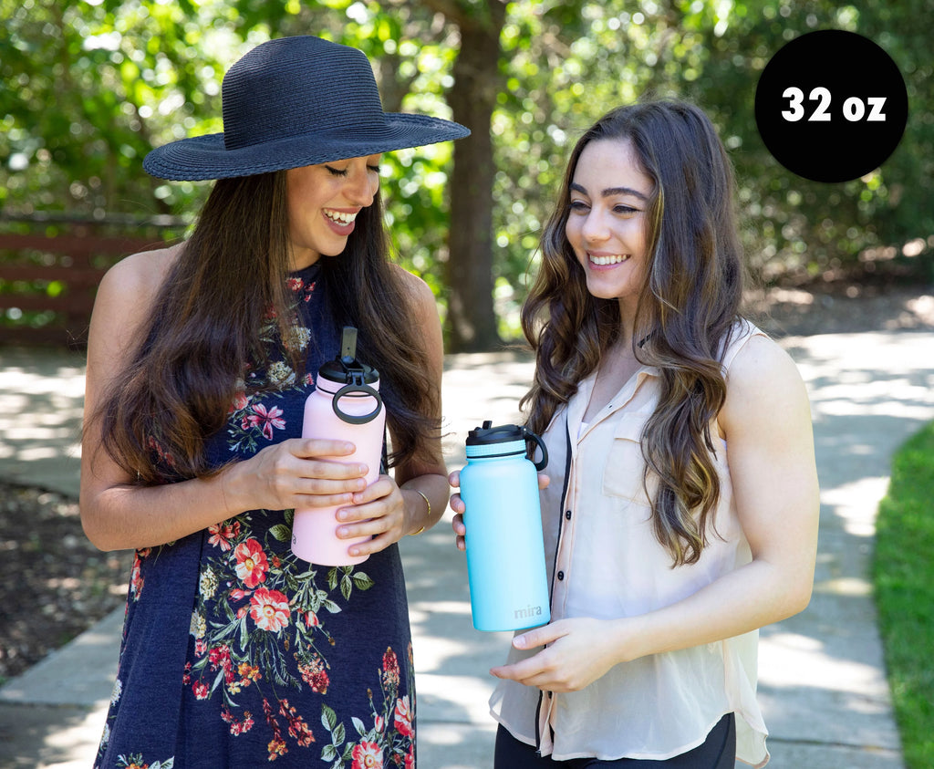 32 oz Stainless Steel Water Bottle with Straw Lid L65423