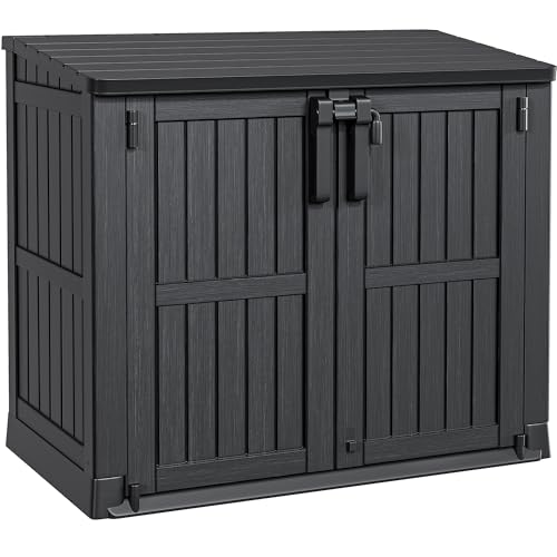 8x6.2FT All-Weather Plastic Outdoor Storage Shed with Lockable Doors T99734