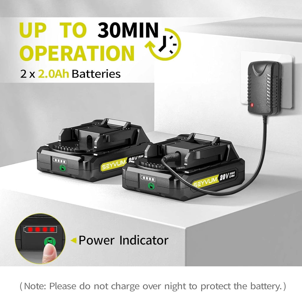 320CFM 150MPH 20V Cordless Leaf Blower with 2 X 2.0 Battery & Charger A51520