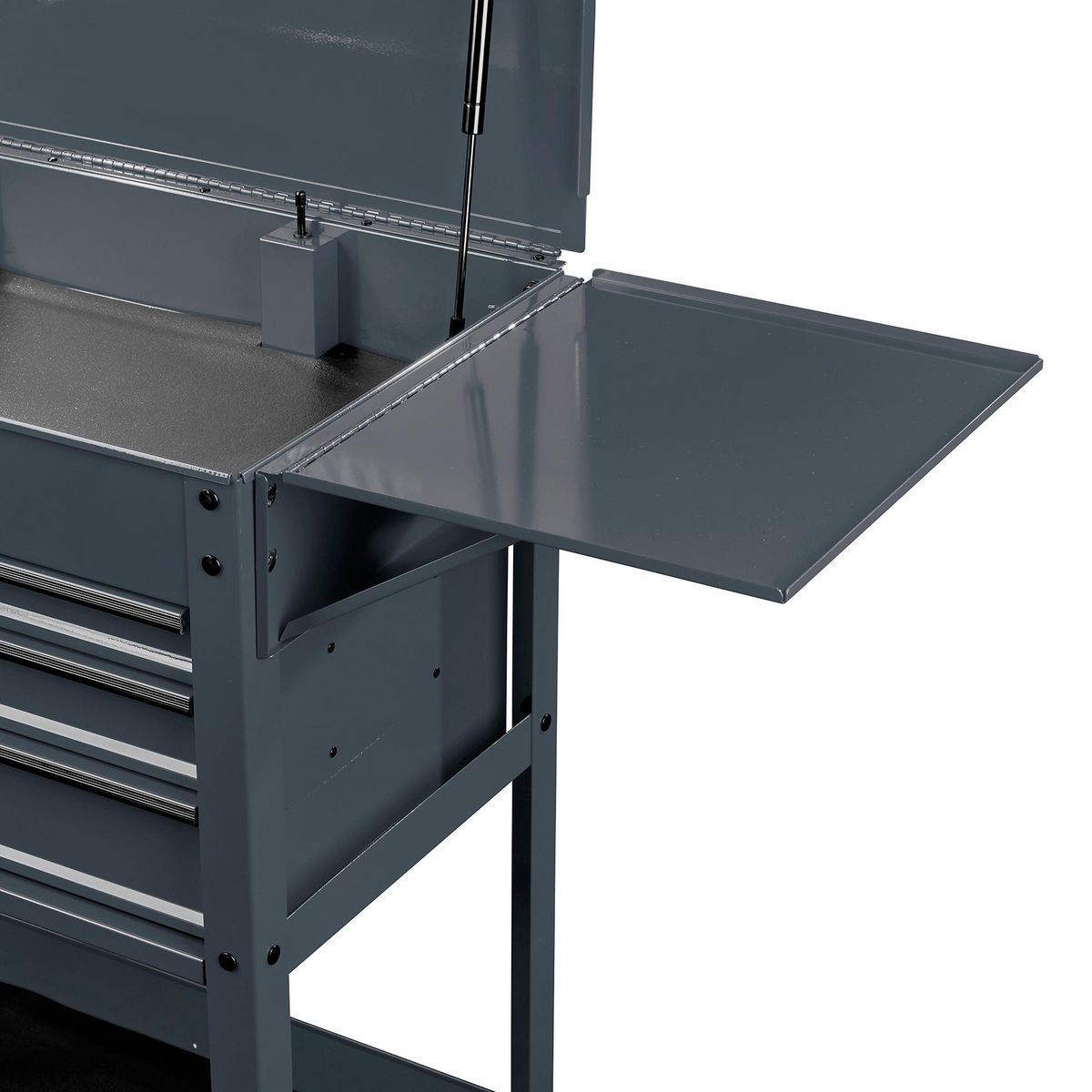 Folding Side Tray for 4-Drawer Tech Cart, Slate Gray Z4343