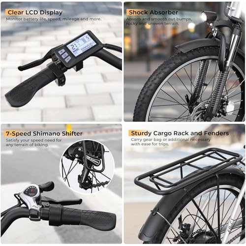 26" Step Thru Electric Bicycle with 48V Removable Battery I4264