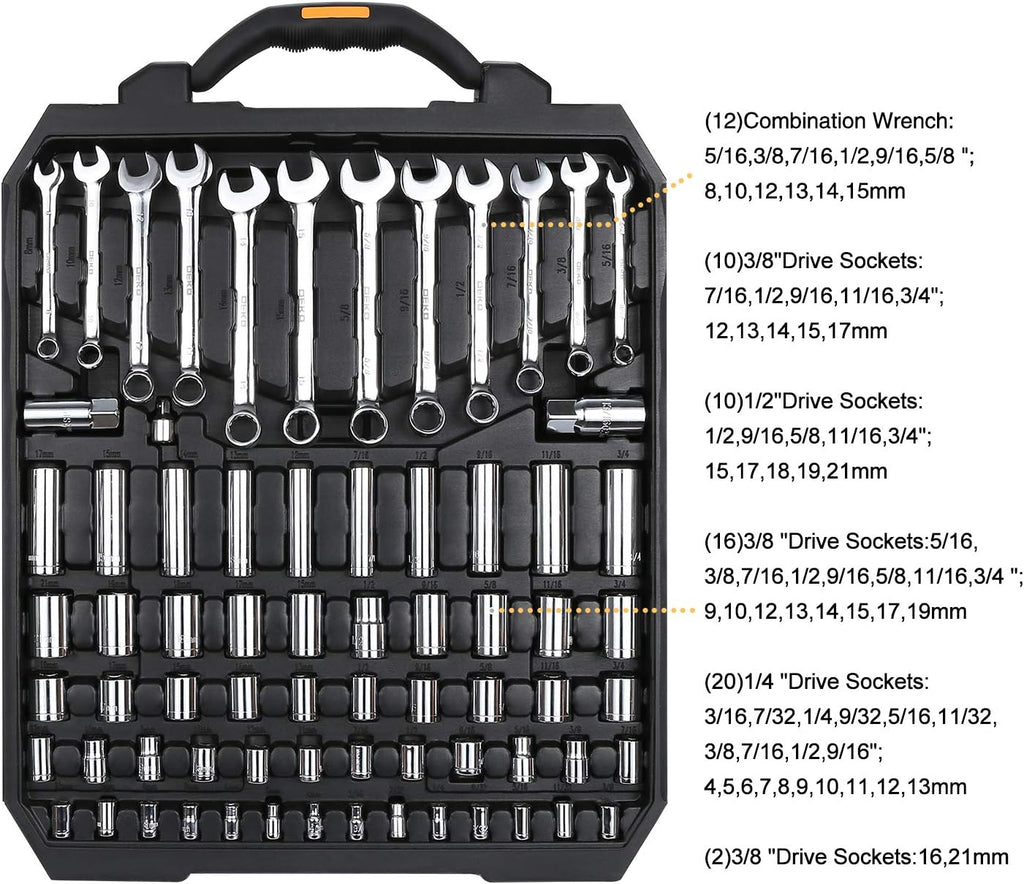 192 Piece Mechanics Tool Set with Plastic Storage Case C527347
