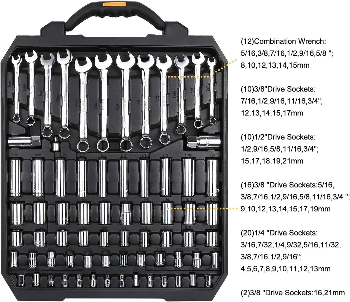 192 Piece Mechanics Tool Set with Plastic Storage Case C527347