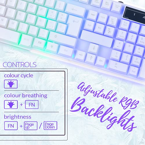 Wired LED RGB Backlight Gaming Keyboard Mouse Mouse pad Headset Bundle D341719
