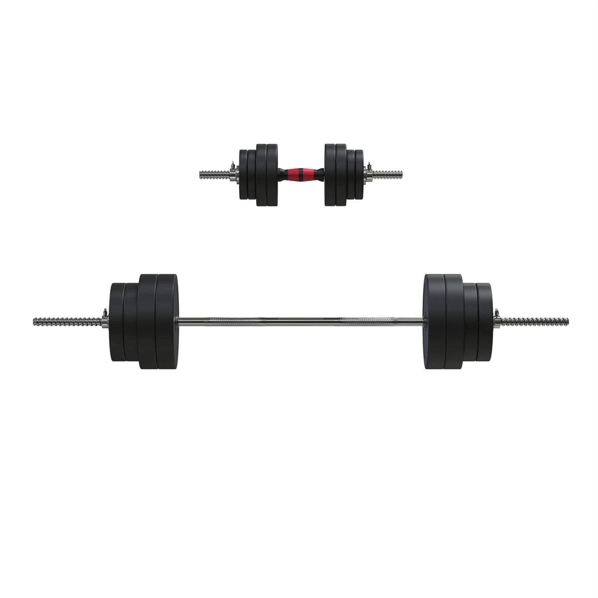 2-in-1 Adjustable Dumbbell and Barbell Set, 100lbs., Black W53258