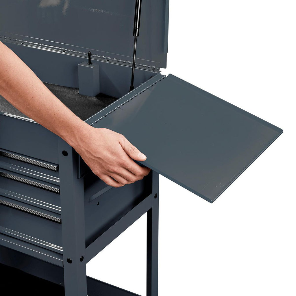Folding Side Tray for 4-Drawer Tech Cart, Slate Gray Z4343
