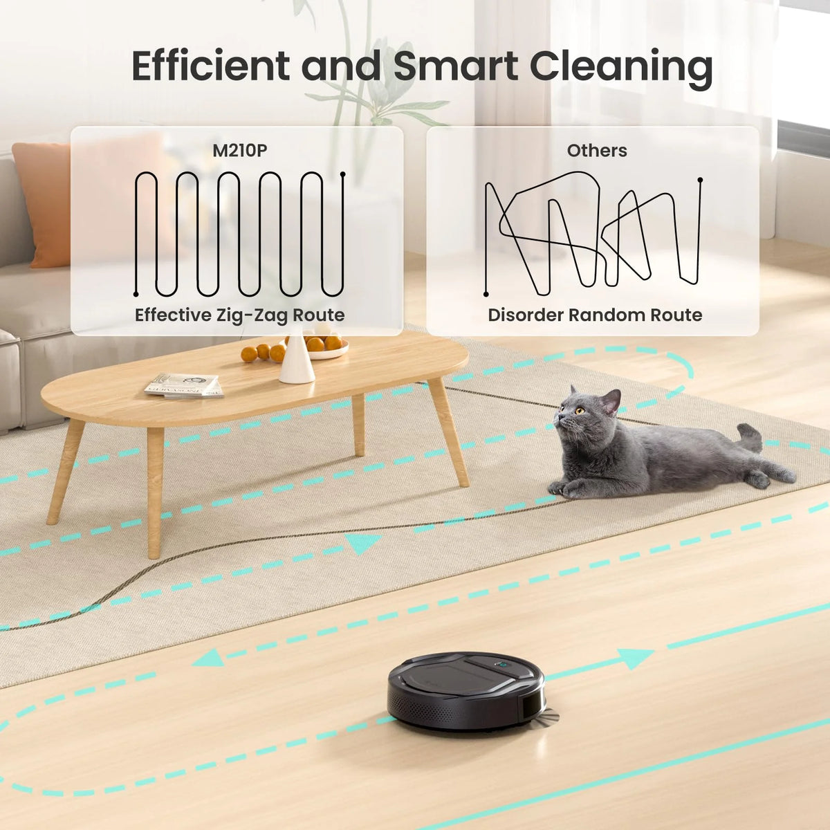 2 in 1 Robot Vacuum and Mop Combo, Black J421932