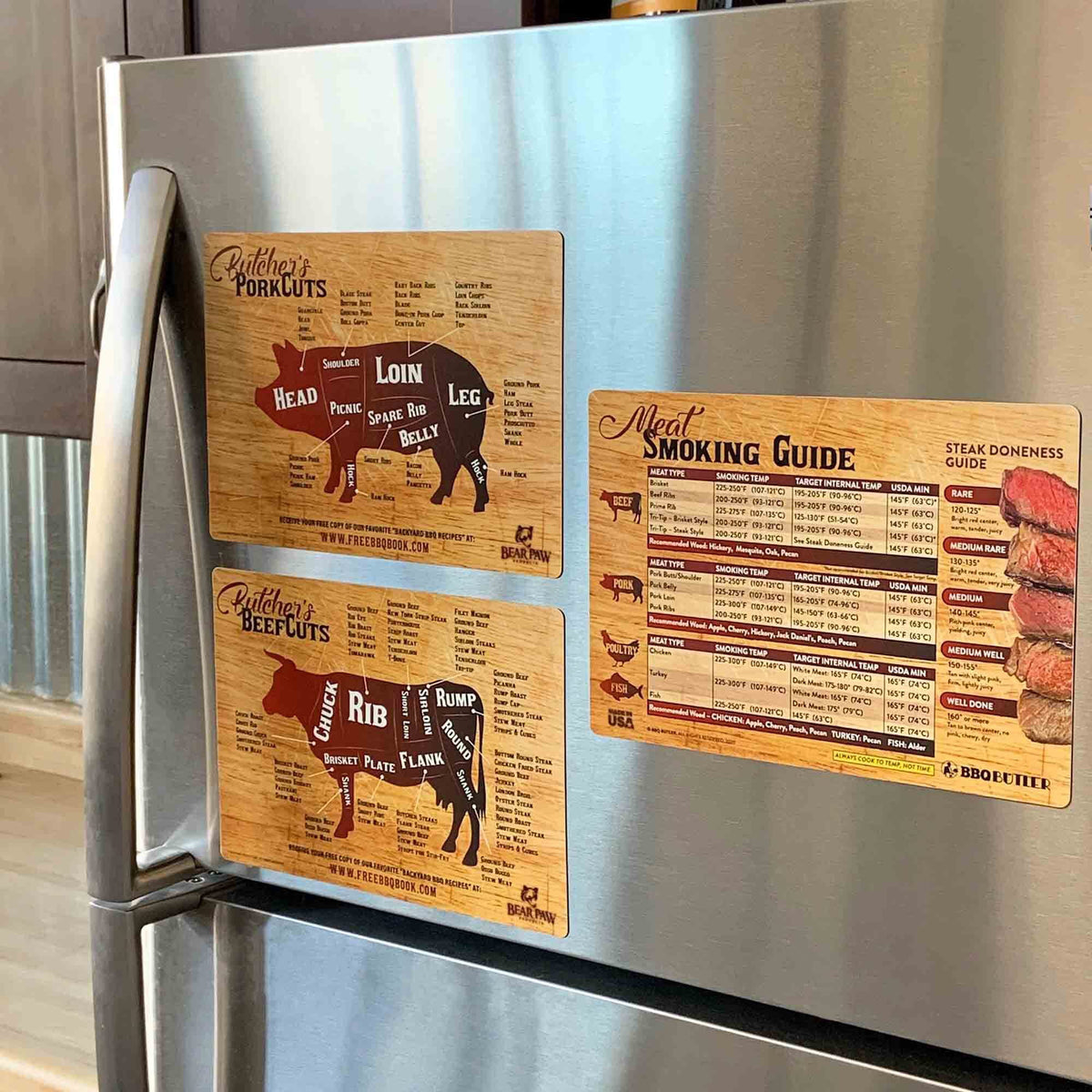 Meat Smoking Guide and Meat Cuts Magnet Pack U6705