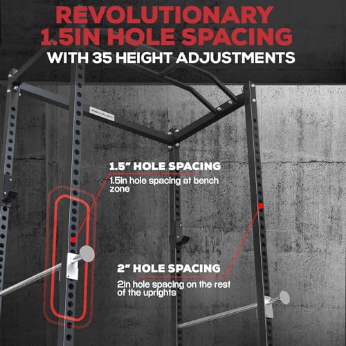 Power Rack with Safety Bars and J-Hooks H900095