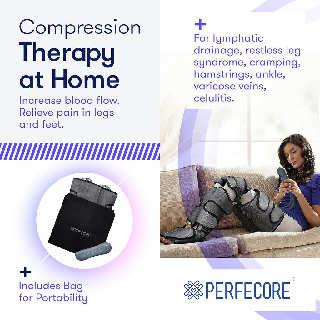 Large Knee Dark Grey Leg Massager with Heat Air Compression V458