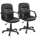Black Faux Leather Swivel Office Chair Set of 2 O417595