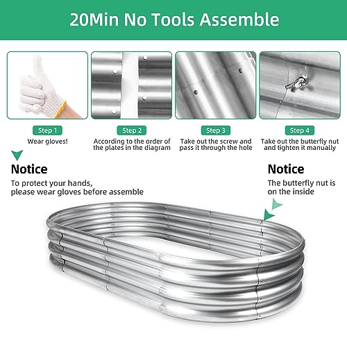 Galvanized Metal Raised Garden Bed 4x2x1ft X358
