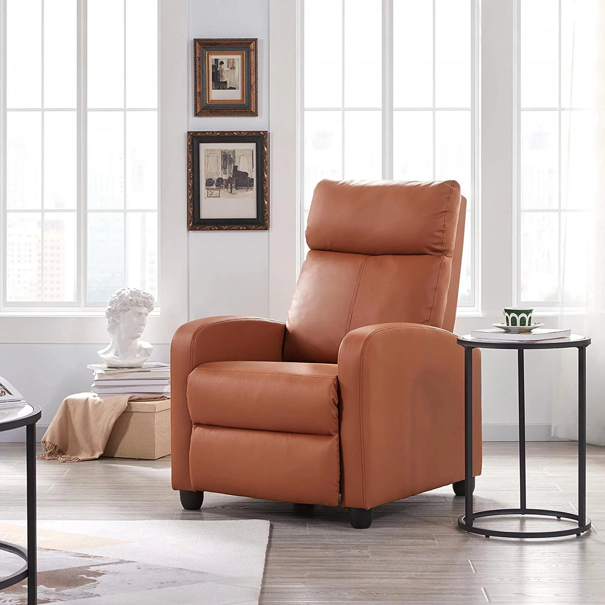 Tan Faux Leather Recliner Chair G12971