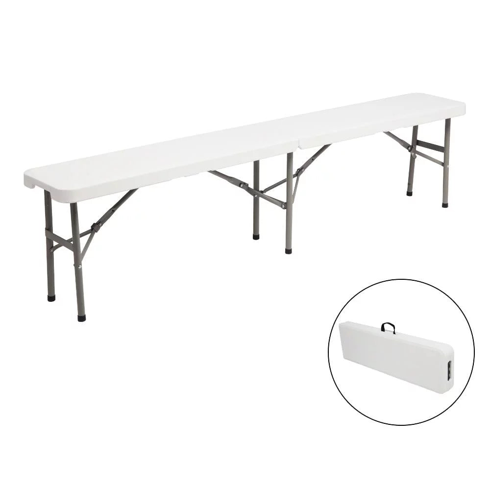 4 Ft White Plastic Folding Table Q17858