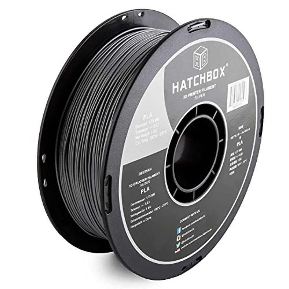 Silver PLA 3D Printer Filament, 1.75 mm, 1 kg Spool V38426
