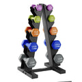 3, 5, 8, 10, & 12 lb Neoprene Hexagon Dumbbell Weight Set with Stand P583142