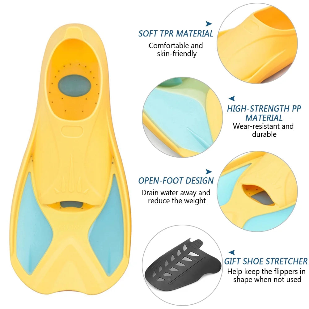 Kids Short Swim Fins for Snorkeling Training F680