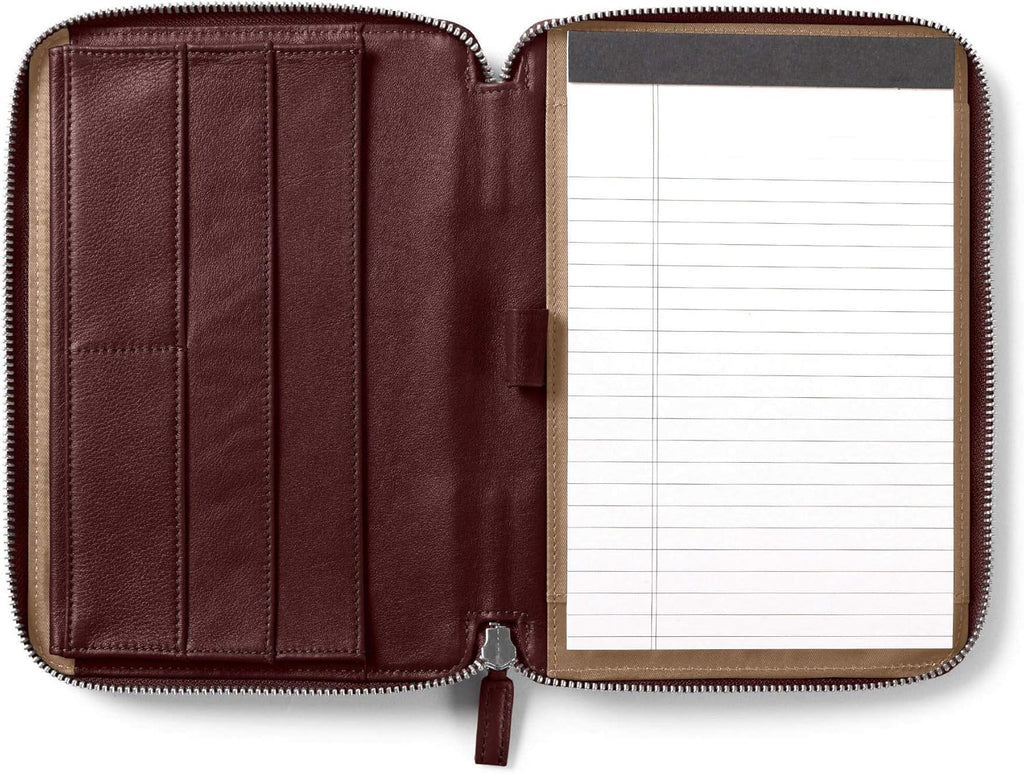 Cognac Full Grain Leather A5 Zippered Portfolio S960108