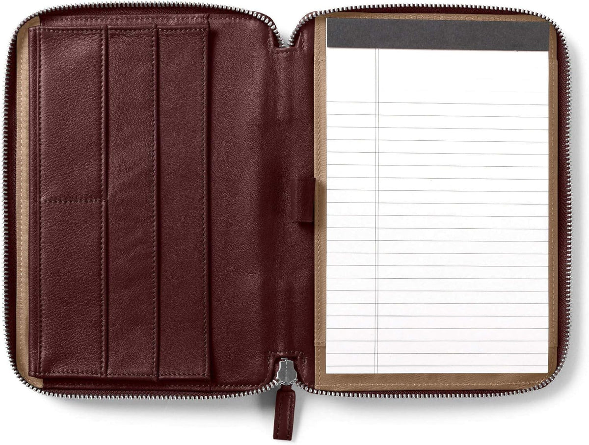 Cognac Full Grain Leather A5 Zippered Portfolio S960108