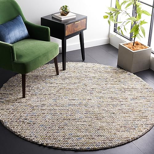 9' x 12' Beige Handmade Wool Area Rug R37757
