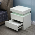 High Gloss LED Nightstand with 2 Drawers W59533