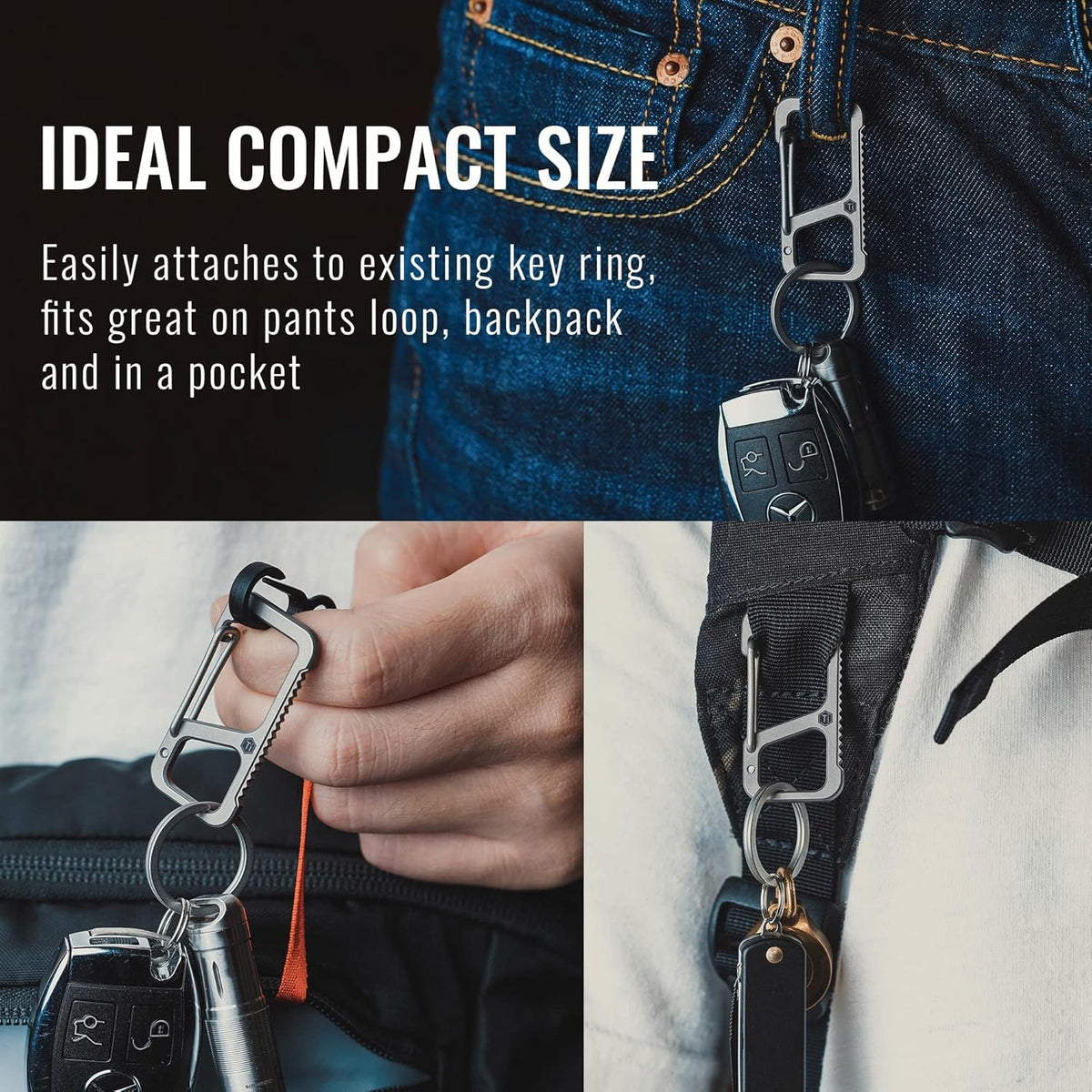 Keychain Carabiner Clip, Quick Release Titanium Key Holder, 2 inch Key Organizer R497
