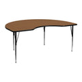 48''W x 72''L Oak Thermal Laminate Activity Table Adjustable Legs H3287