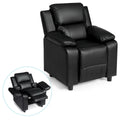 Padded Kids Sofa Armchair with Storage Arm Black M311