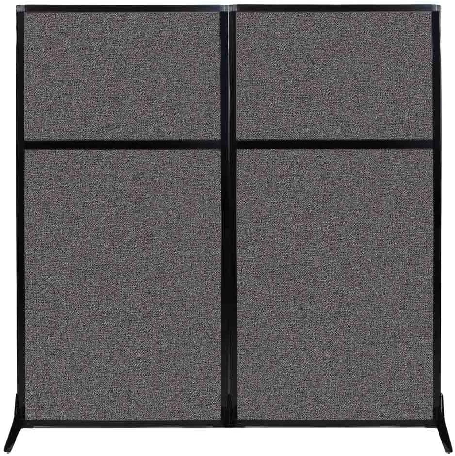 Portable Free Standing Privacy Screen with Black Fabric Panels U14292