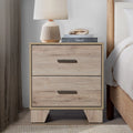 2 Drawers Light Oak Nightstand N7079