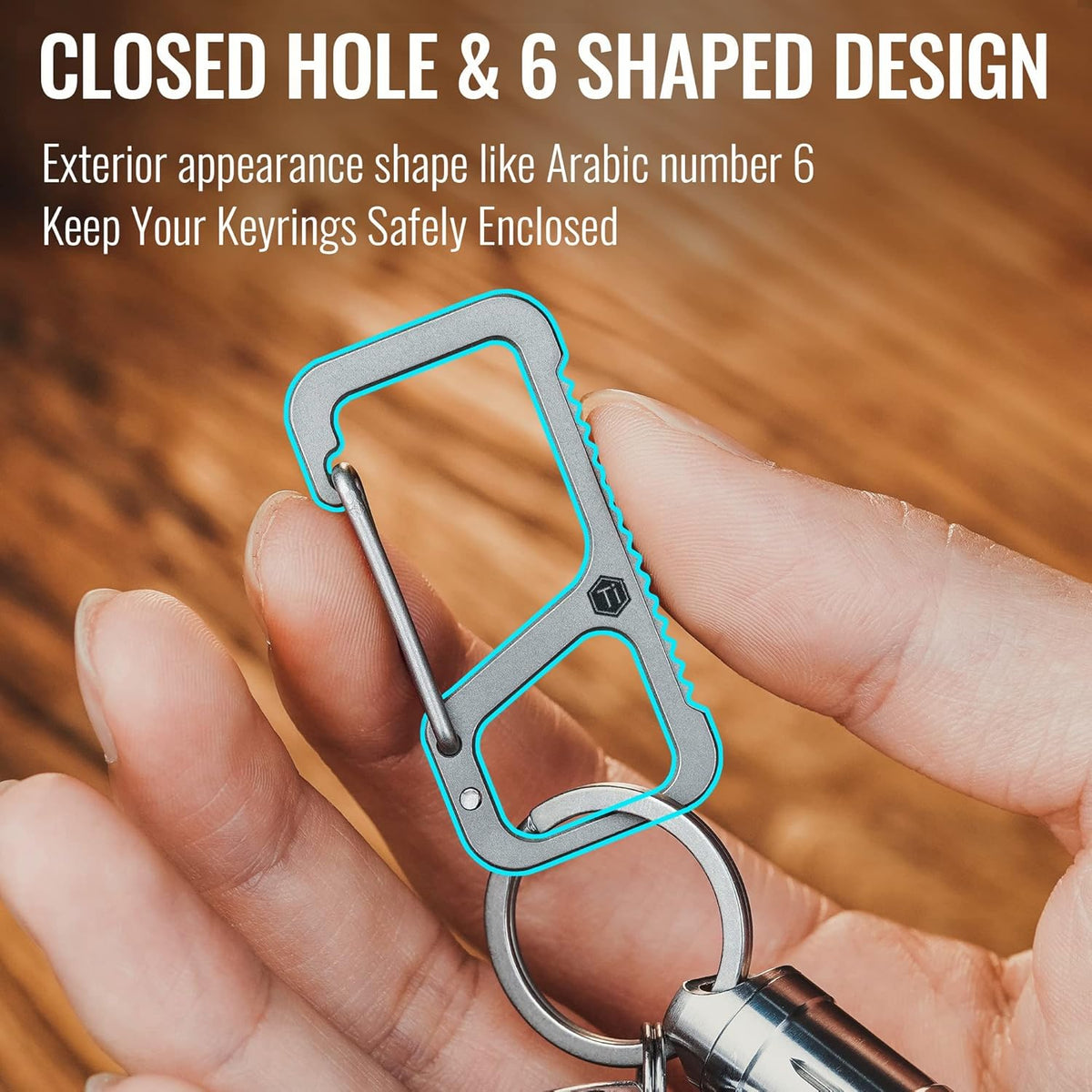 Keychain Carabiner Clip, Quick Release Titanium Key Holder, 2 inch Key Organizer R497