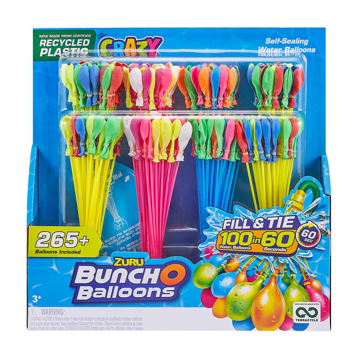 265 Rapid-Filling Self-Sealing Water Balloons (8 Pack) Y5383
