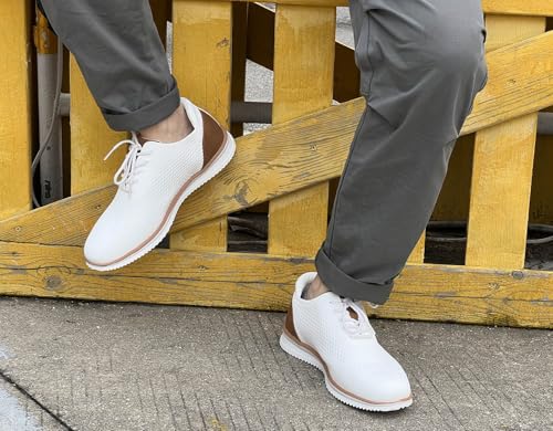 Men's Dress Sneakers Casual Walking Shoes Oxfords Mesh Comfortable Lightweight Breathable Lace-Up B136752