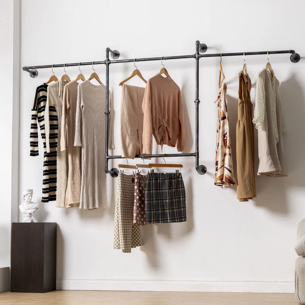82.5 Inches Wall Mounted Heavy Duty Garment Rack F461