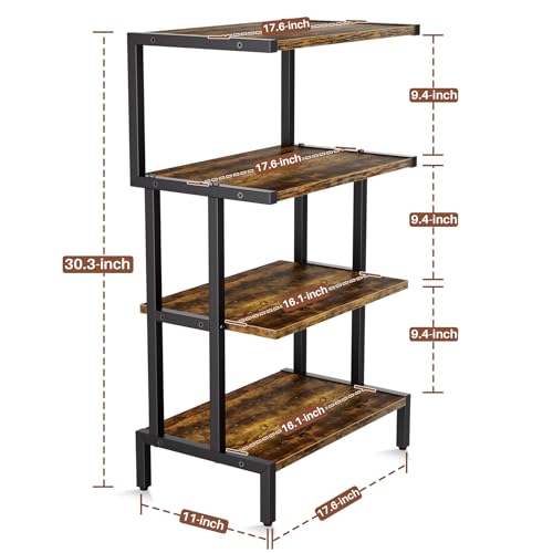4-Tier Game Console Stand with Storage Shelves U9828