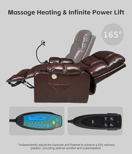 Grey Fabric Power Lift Recliner Chair with Cupholder and USB Ports C906