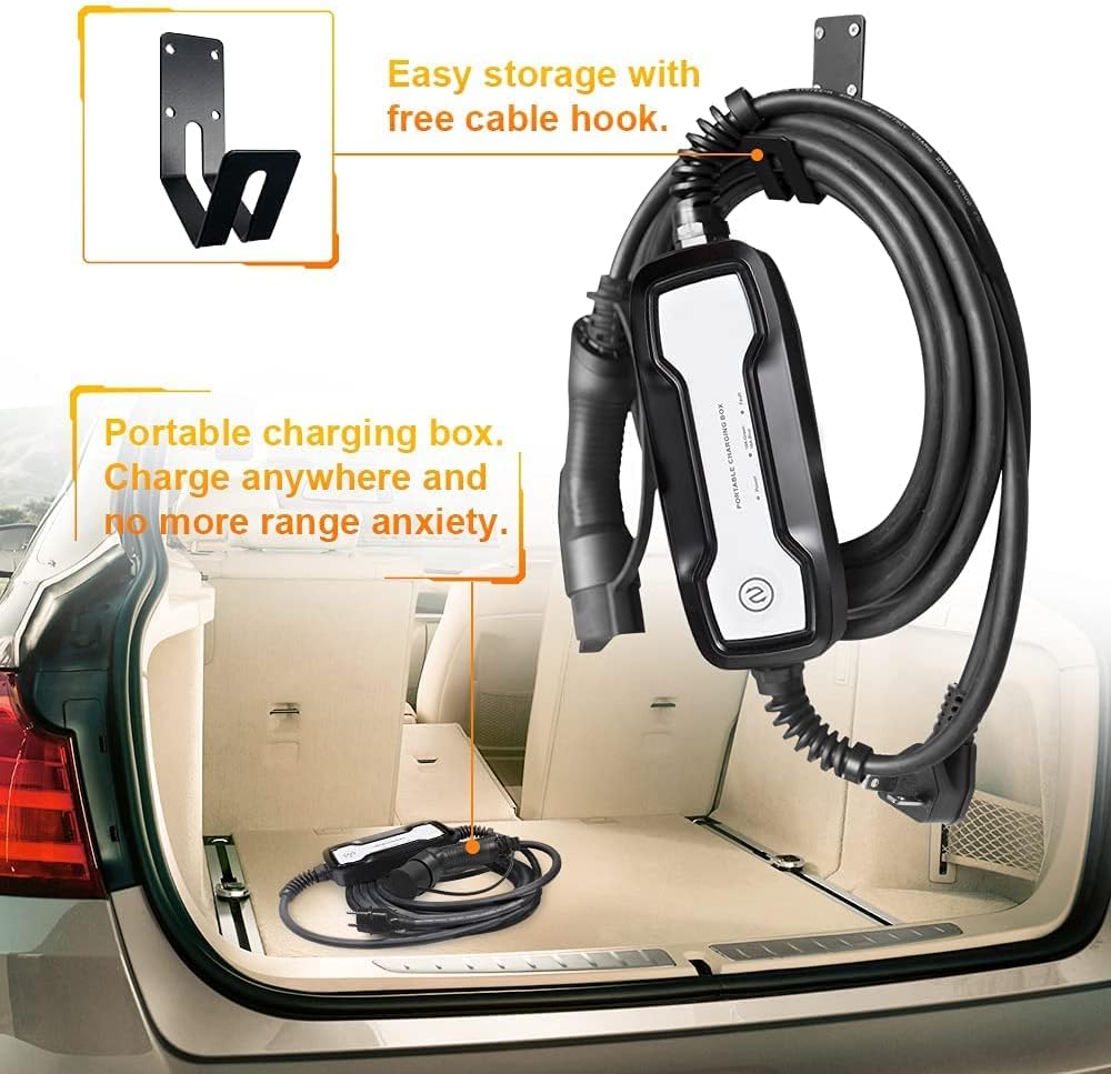 Level 1 10/16A Current Switchable Electric Car Charger with NEMA 5-15P Adapter Q574926