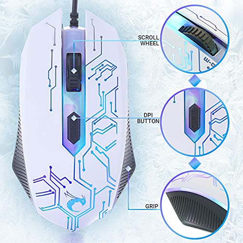 Wired LED RGB Backlight Gaming Keyboard Mouse Mouse pad Headset Bundle D341719