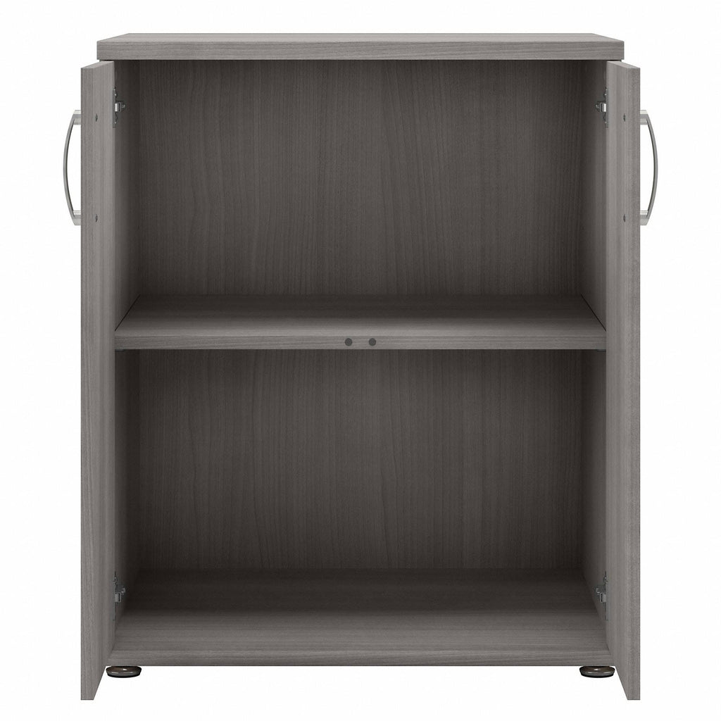White Floor Storage Cabinet with Doors and Shelves O20569