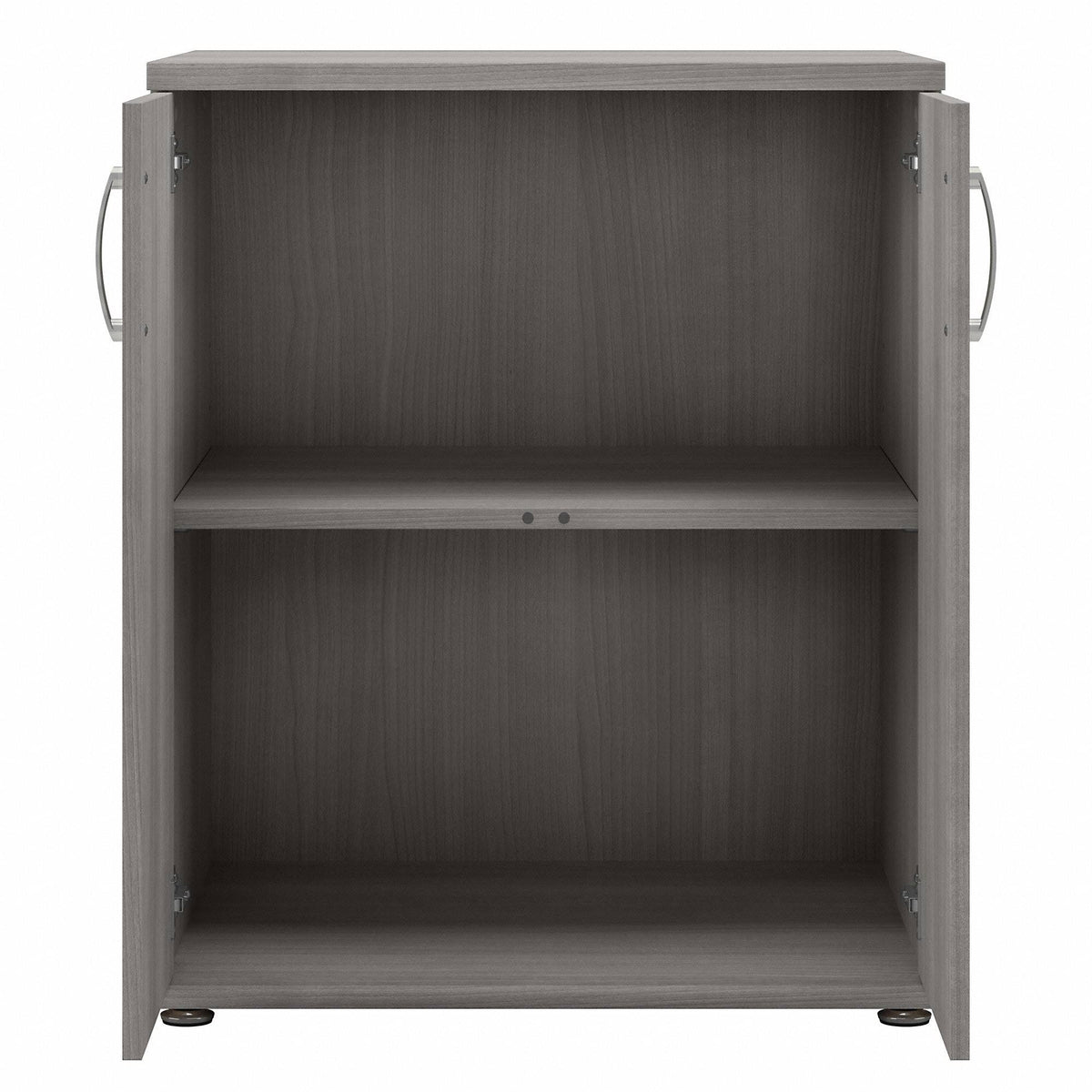 White Floor Storage Cabinet with Doors and Shelves O20569