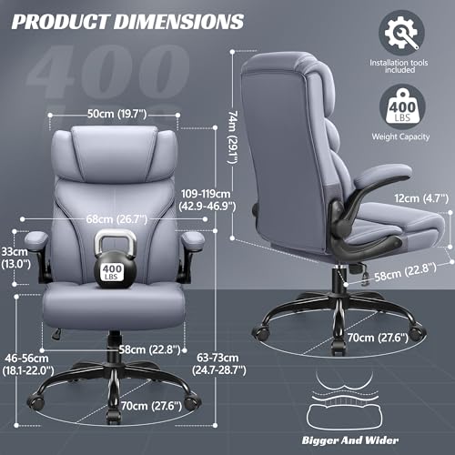 Ergonomic Big and Tall Leather Office Chair N671