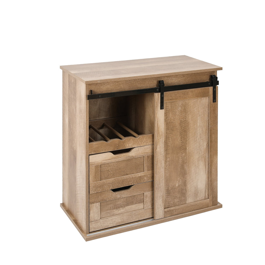 Natural Oak Finish Wine and Storage Cabinet M251