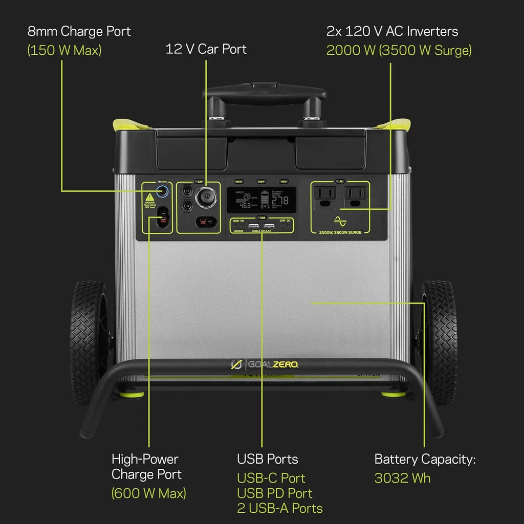 Portable Power Station 2982Wh Lithium Battery 2000 Watt Y797361