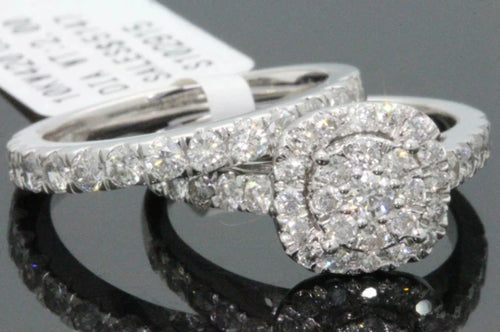 10K White Gold 2 Carat Real Diamond Bridal Set T9663