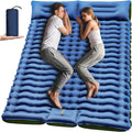 Double Camping Sleeping Pad 4 Extra-Thick 2 Person with Pillow Inflatable Mat O364770