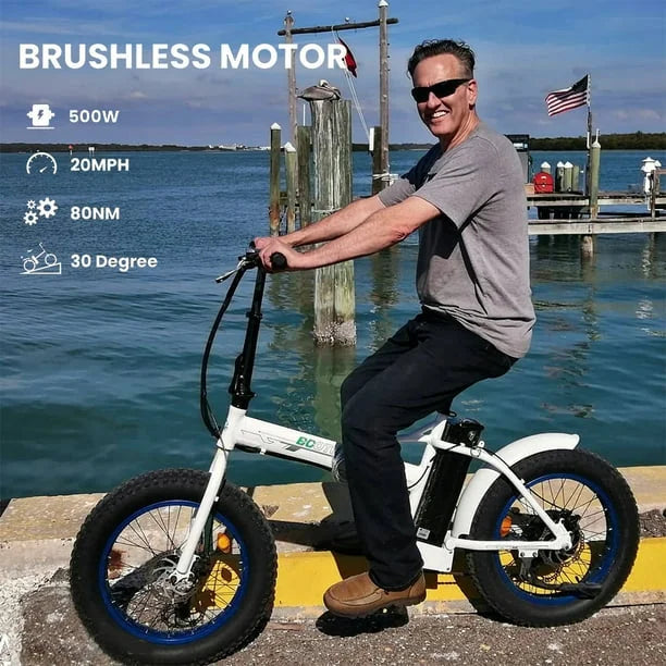 Fat Tire Electric Bike 20" Folding Bicycle 500W 36V Pedal Assist Electric Bicycle C5312