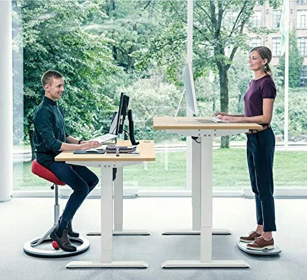 Height Adjustable Electric Standing Desk 55 x 28 Inches White L62138